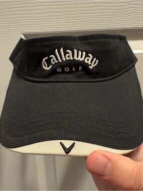 Vintage Callaway Black/Cream Golf Visor